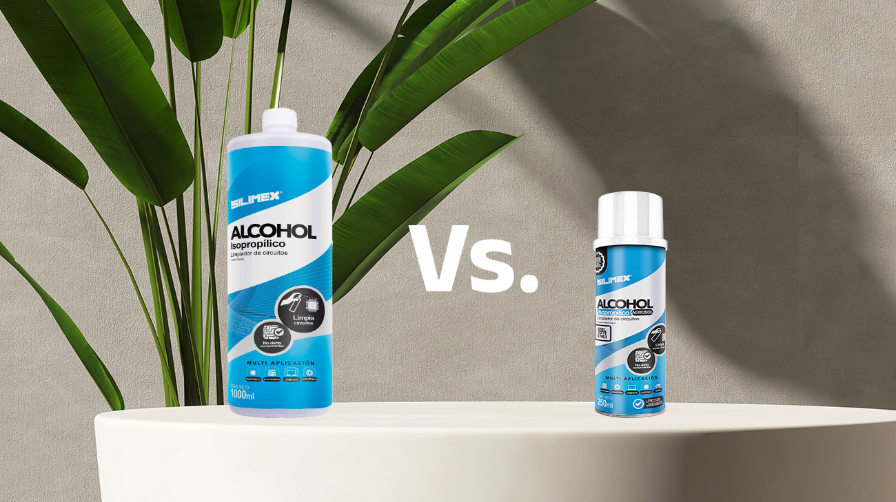 Alcohol isopropílico aerosol vs. alcohol isopropílico líquido.